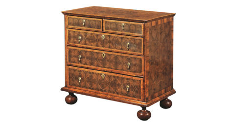 A Queen Anne Walnut Oyster-veneered Chest Of Drawers