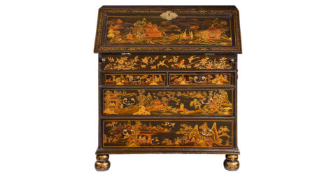 Chinese lacquered writing bureau, ca. 1720