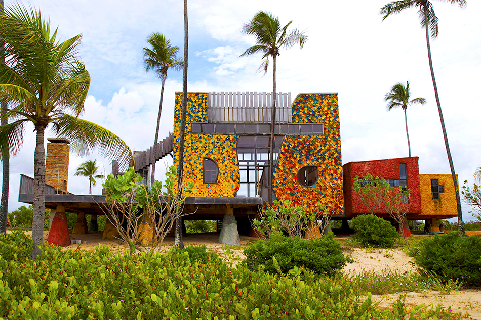 The beachfront vacation home Gaetano Pesce built for himself in Bahia, Brazil