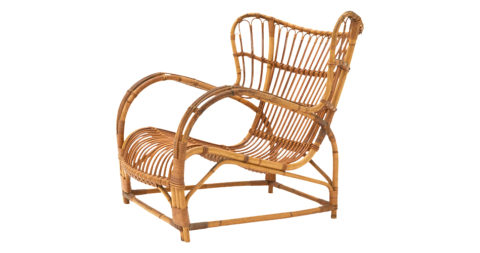 Viggo Boesen bamboo lounge chair, late 1930s, offered by Almond & Co.