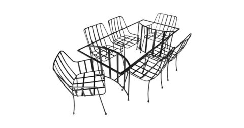 Paul Laszlo for Pacific Iron dining set, ca. 1950, offered by Archive