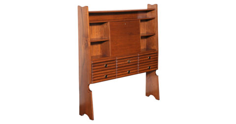 Paolo Buffa bookcase with drop-front desk, ca. 1952, offered by Donzella