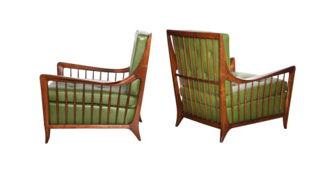 Paolo Buffa open-arm lounge chairs, ca. 1952, offered by Donzella
