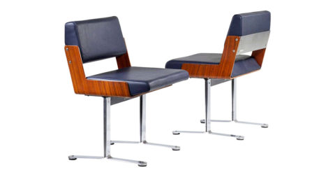 Roger Tallon chairs, 1966, offered by Demisch Danant