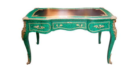 Faux-malachite desk, 18th century, offered by Ceylon et Cie
