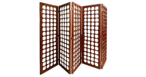 A Rare Italian Modern Mahogany 5-Panel Screen, Offered by Gary Rubinstein Antiques