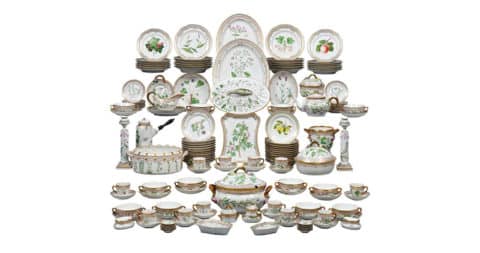 Flora Danica porcelain dinner service, offered by M.S. Rau Antiques