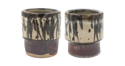 Ken Price tea cups, 1958, offered by Jeffrey Spahn Gallery