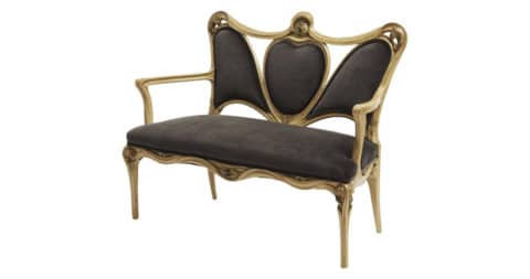 Georges de Feure settee, ca. 1900, offered by Maison Gerard