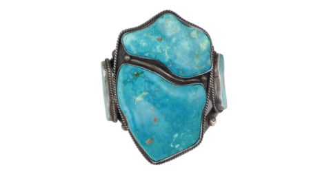 Mark Chee Turquoise Cuff, ca. 1950, offered by Shiprock Santa Fe