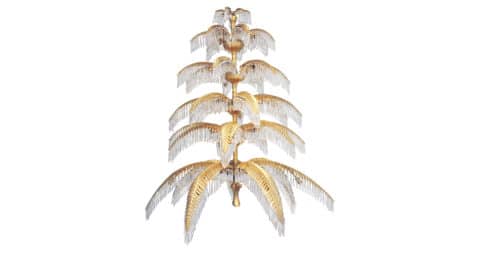 Hoffmann-Bakalowitz palm tree chandelier, 1960s, offered by Galerie Lumieres