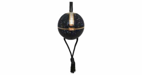 Black Swarovski crystal ball minaudiere, 1980s, offered by Ladybag International