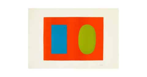 <i>Blue and Green over Orange</i>, 1965, by Ellsworth Kelly, offered by Susan Sheehan Gallery