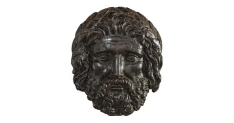 Continental iron mask of Zeus, ca. 1800, offered by H.M. Luther