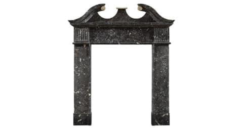 Antique Irish fireplace mantel in Mitchelstown marble, ca. 1740, offered by Jamb