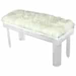 Sheepskin-covered Lucite bench, 1970s