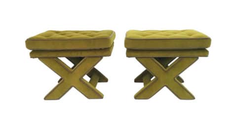 Billy Baldwin X-base benches, 1970s, offered by A La MOD