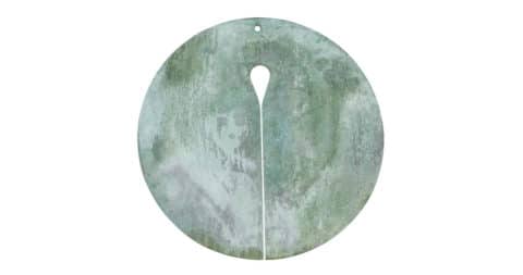 Harry Bertoia patinated bronze gong, 1960s, offered by Lost City Arts