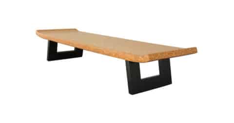Paul Frankl cork-top bench/table, 1948, offered by Downtown