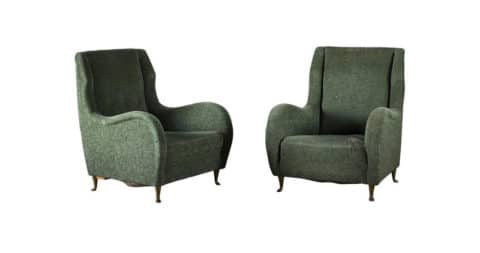 I.S.A. Italy club chairs, 1950s, offered by J.F. Chen