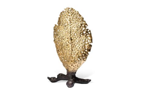 Golden Reflection table lamp, 2016, offered by David Gill Gallery