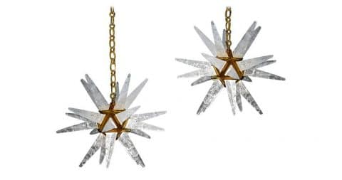 Alexandre Vossion rock-crystal star chandeliers, 2017, offered by Alexandre Vossion