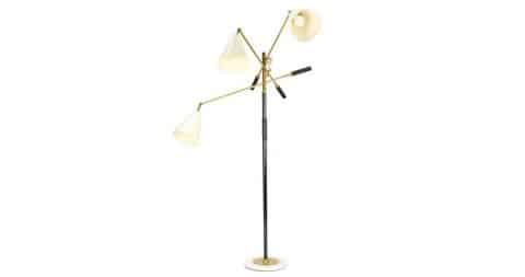 Brass and marble Italian floor lamp, 1960s, offered by 20th Century Interiors