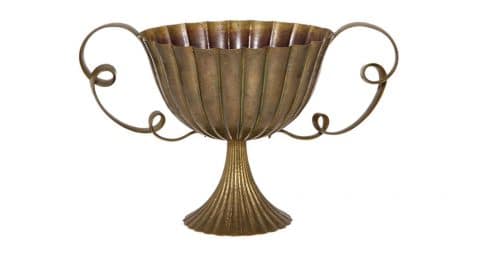 Josef Hoffmann two-handled brass coupe, 1925, offered by James Infante