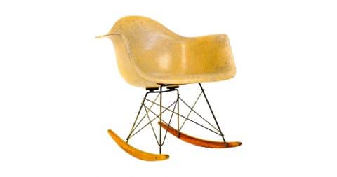 Rope-edge Eames rocker, 1958, offered by Vintage Home