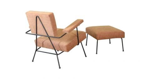 Adrian Pearsall 104-C iron lounge chair and ottoman, ca. 1950s, offered by Arroyo Artifacts