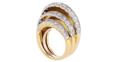 Cartier step diamond and gold ring, 1945–50