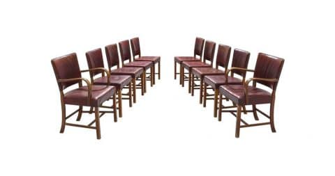 Fritz Hansen dining chairs, ca. 1940, offered by Morentz