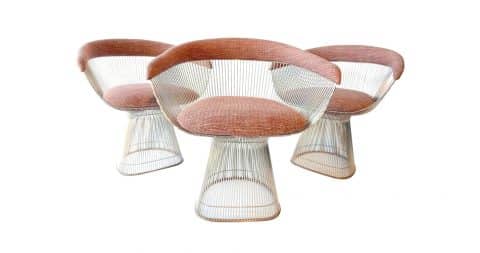 Warren Platner for Knoll dining chairs, 1970s, offered by Patina Decor