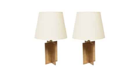 Jean-Michel Frank table lamps, ca. 1940, offered by Galleria D’Epoca