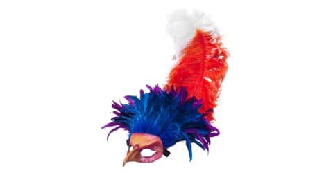 Majd Murad feathered-leather bird mask, new, offered by Arté Masks