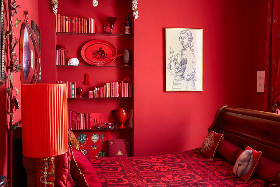 The red room in Barnaba Fornasetti's house