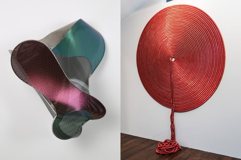 Bujía, 2013, by Blanca Muñoz and Untitled, 2016, by Alice Hope