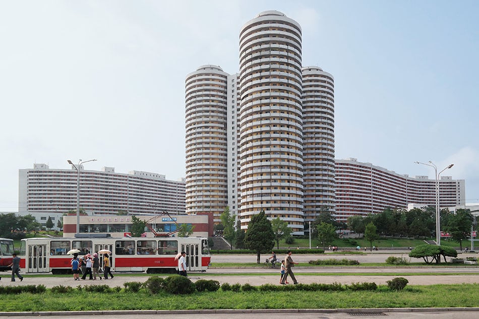 A cylindrical building on Kwangbok Street