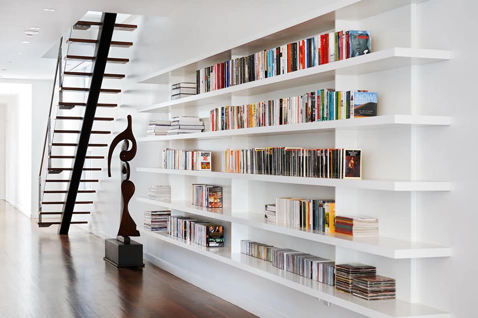 Staircase and bookshelves designed by Magdalena Keck