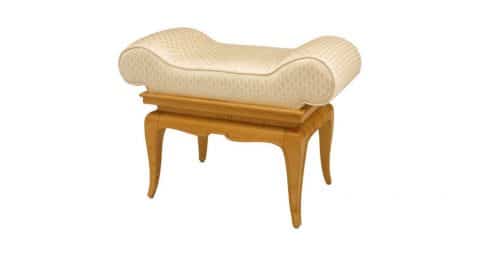 Sycamore dressing table bench, ca. 1940, offered by Newel