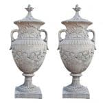 Pair of neoclassical-style garden urns, 2013