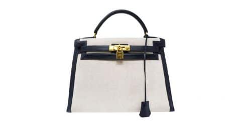 Hermès toile canvas and Courchevel leather Sellier Kelly bag, 2010, offered by Iconic Vault