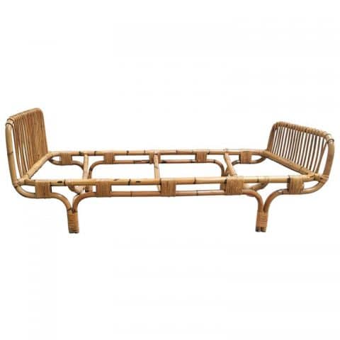 Italian bamboo single bed, 1960s, offered by ExtraDesign Selection