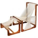 Asa Kärner for Alvi Design silk chair and ottoman, 21st century