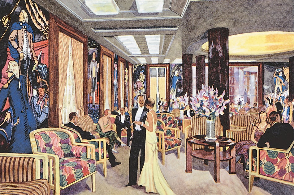 Music room of ocean liner lafayette