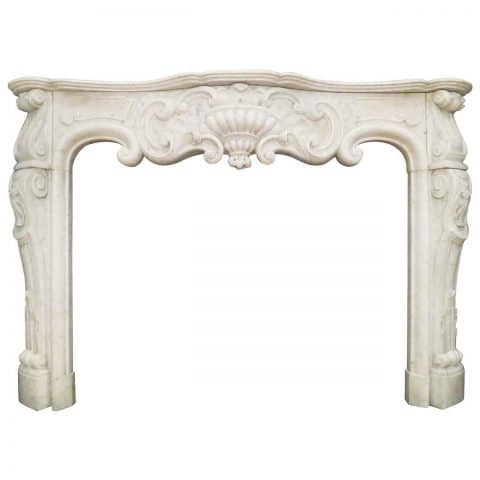 Rococo Louis XV marble fireplace mantel, early 19th century, offered by Marmorea London