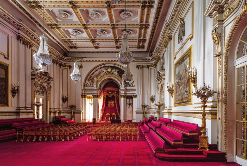 Ashley Hicks book Buckingham Palace: The Interiors Rizzoli ball room throne canopy London England