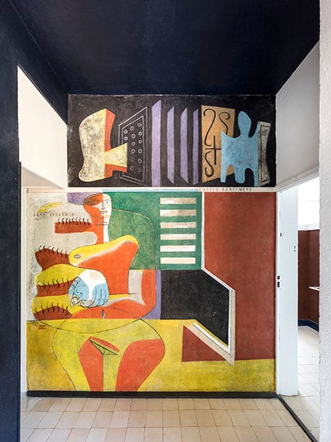 A Le Corbusier mural in Eileen Gray's E-1027