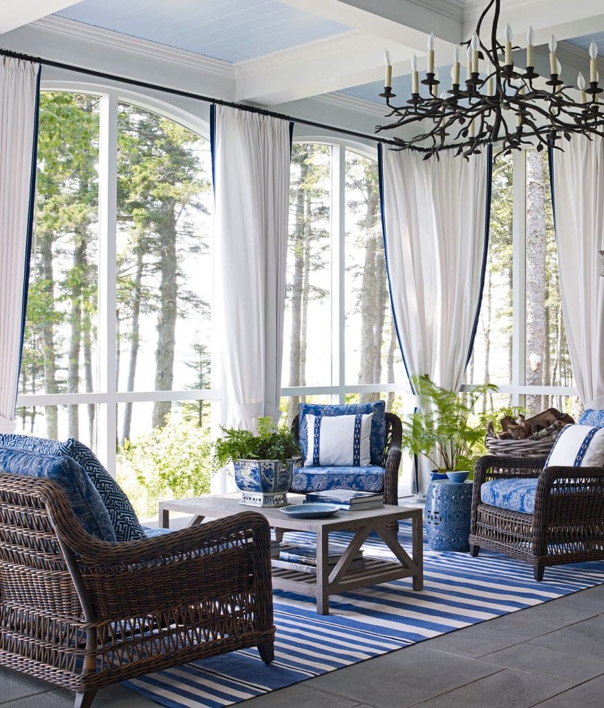 Suzanne Kasler designed porch in Maine