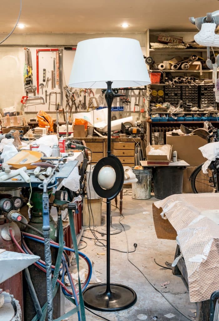 The Autruche floor lamp in Hubert Le Gall's studio